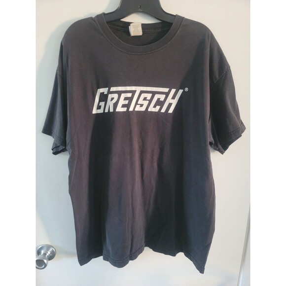 Vintage Gretsch Guitars Heather Gray Logo Graphic T-shirt - Picture 1 of 11